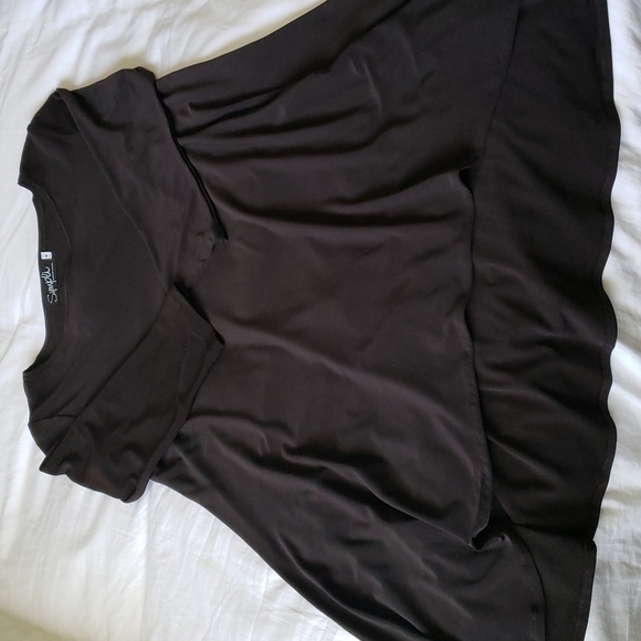 Sympli Stretch Jersey Knit Long Length Tunic Top, 3/4 Sleeve, Dark Brown, Size 4 - Picture 7 of 9